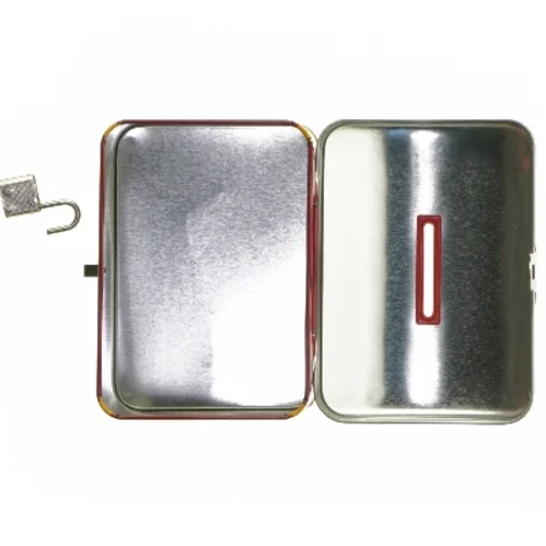 Børne sparebøsse med lås fra Skofus (str. 7x12,5x9 cm)