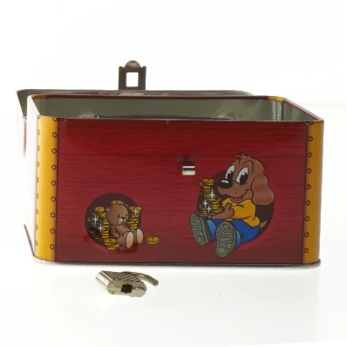 Børne sparebøsse med lås fra Skofus (str. 7x12,5x9 cm)