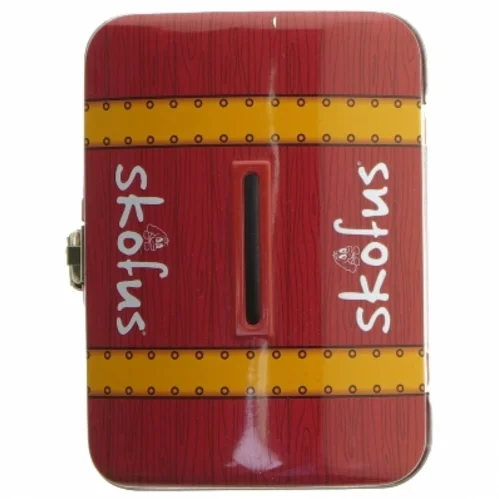 Børne sparebøsse med lås fra Skofus (str. 7x12,5x9 cm)