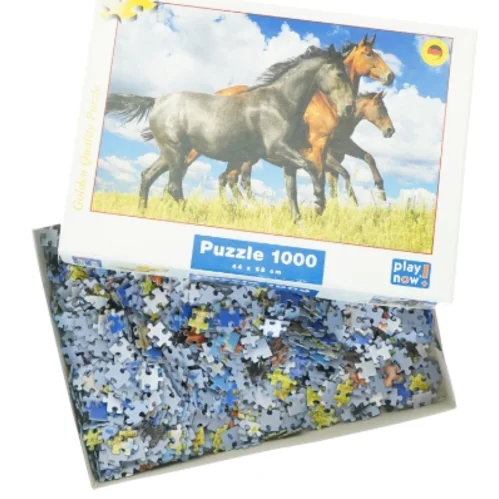 Puslespil med heste, 1000 brikker fra Play Now (str. 33 x 24 cm)