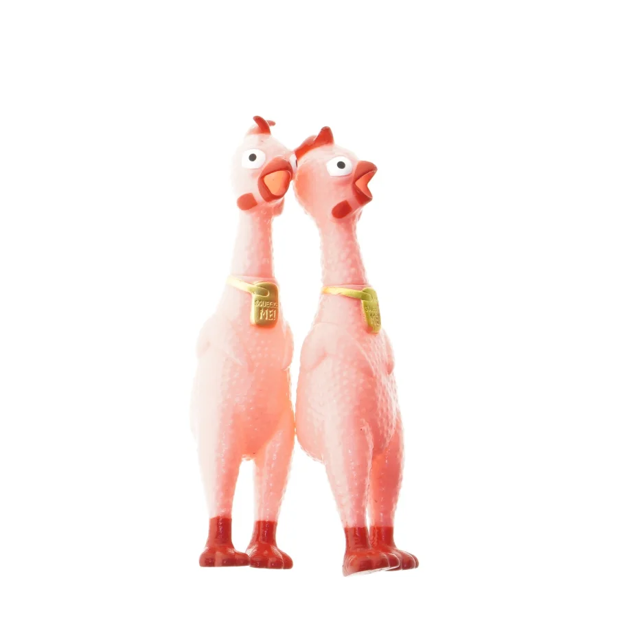 Gummi kylling legetøj (str. 17 cm)