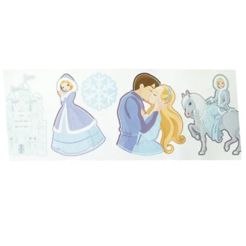 Wall stickers med prinsesse tema 5 ark (str. 70 x 24 cm)