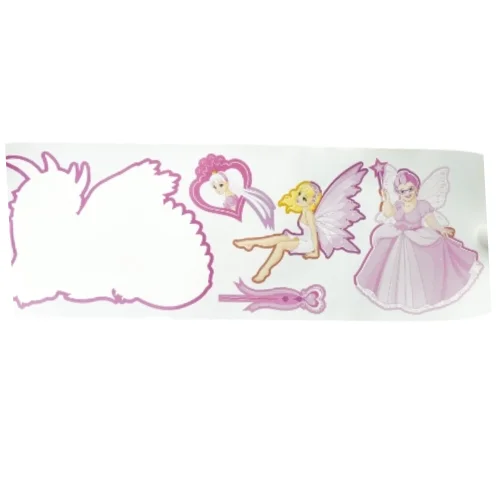 Wall stickers med prinsesse tema 5 ark (str. 70 x 24 cm)