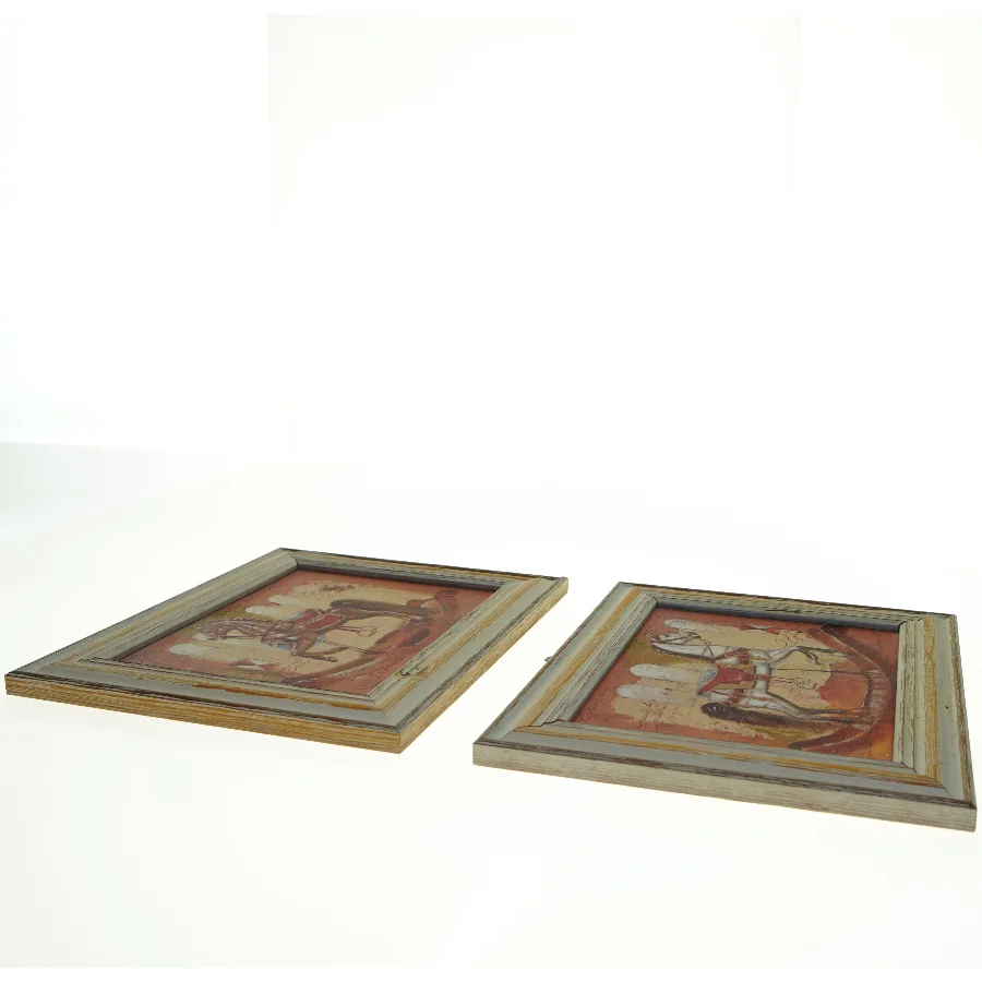 Sæt af malerier med gyngehest (str. 31 x 24,5 cm)