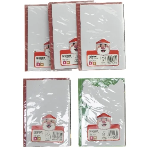 Julekort med glitter (5 styk, 18x12 cm)