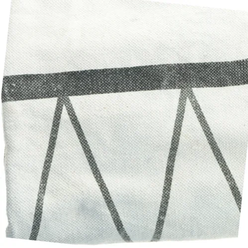 Rektangulært vævet tæppe med geometrisk mønster frynser (str. 256x91 cm)