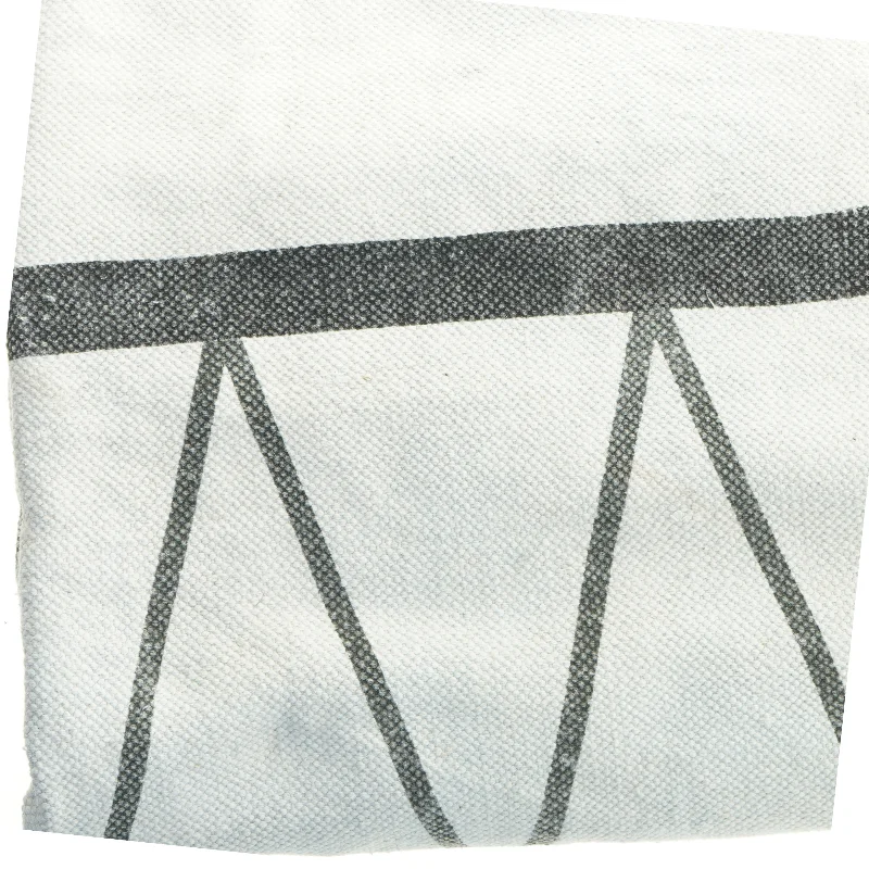 Rektangulært vævet tæppe med geometrisk mønster frynser (str. 256x91 cm)