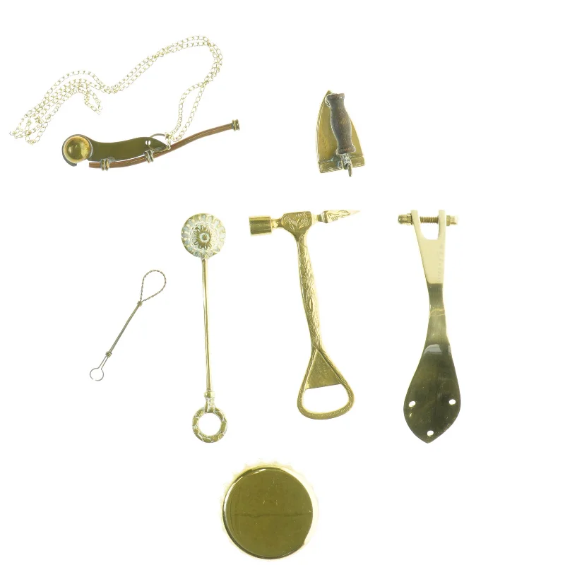Diverse vintage messingtilbehør