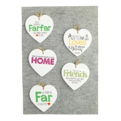 Citat hjerter (5 stk) (str. 16 x 15 cm)