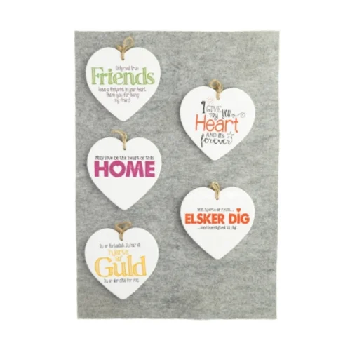 Citat hjerter (5 stk) (str. 16 x 15 cm)