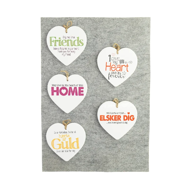 Citat hjerter (5 stk) (str. 16 x 15 cm)