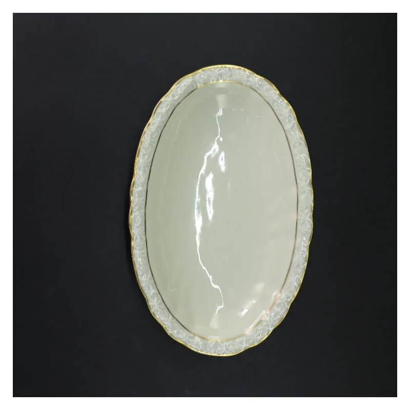 Porcelænsfad med guldkant fra Edelweiß (str. 25x16 cm)