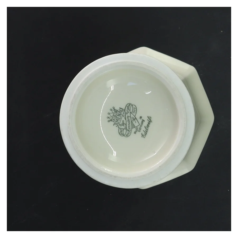 Elegant porcelænsvase med gulddetaljer fra Edelweiß (str. 17x10 cm)