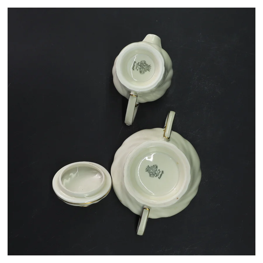 Kande og sukkerskål sæt fra Edelweiß (str. Ø 9x h10 og Ø6xh9 cm)