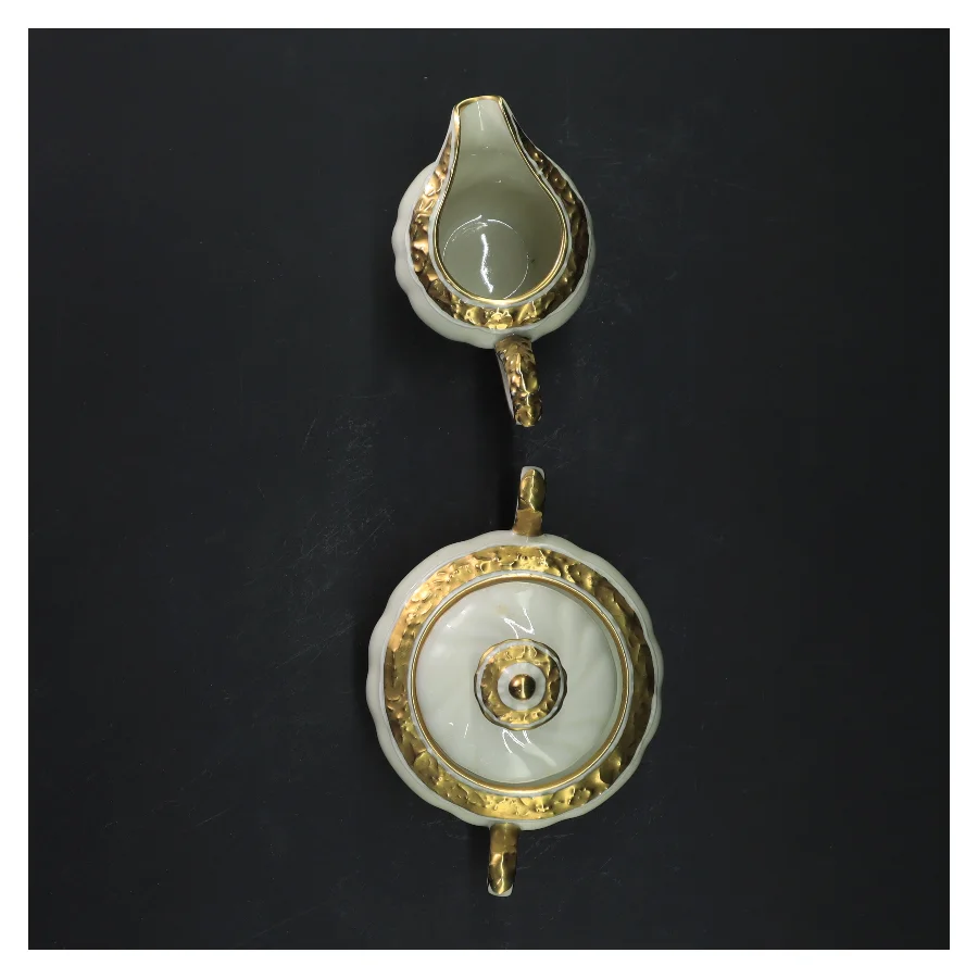 Kande og sukkerskål sæt fra Edelweiß (str. Ø 9x h10 og Ø6xh9 cm)