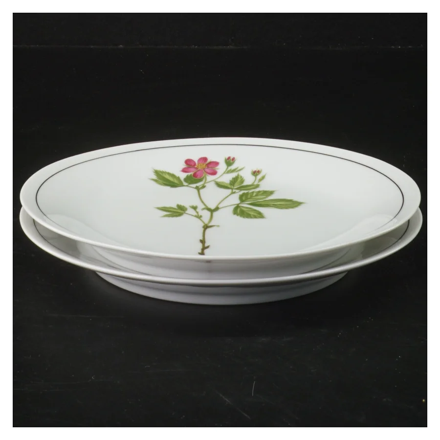 Porcelænstallerken med blomsterprint fra Tirschenreuth (str. Ø 17 cm)