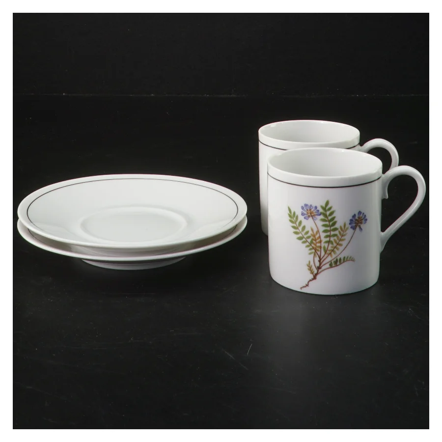 Kaffesæt med kopper og underkopper fra Tirschenreuth (str. Ø 13xh7 cm)