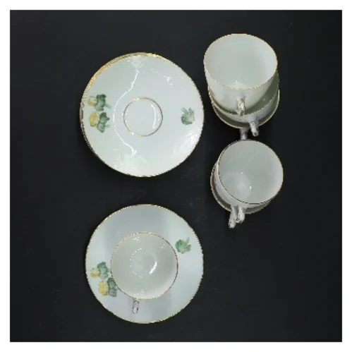 Porcelænskopper med underkopper fra B&G (str. Ø 12x h 6,5 cm)