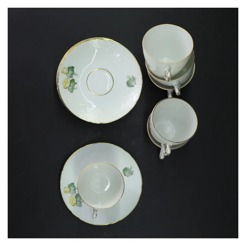 Porcelænskopper med underkopper fra B&G (str. Ø 12x h 6,5 cm)
