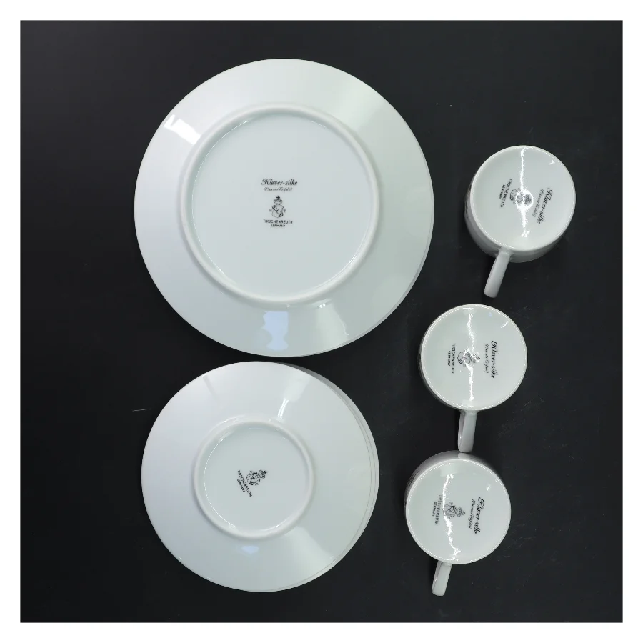 Kløver-slik porcelæn stel fra Tirschenreuth Bavaria (str. Ø 17 og ø13xh7 cm)