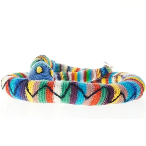 Håndstrikket multifarvet hundeseng (str. 186 cm)