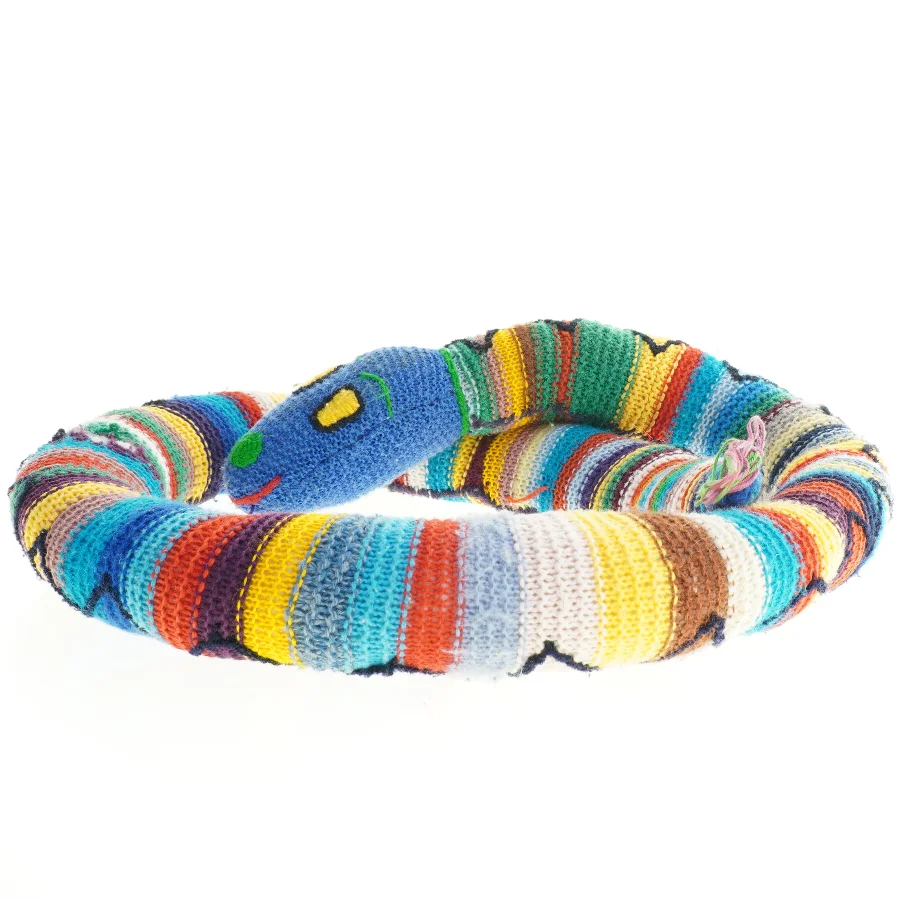 Håndstrikket multifarvet hundeseng (str. 186 cm)