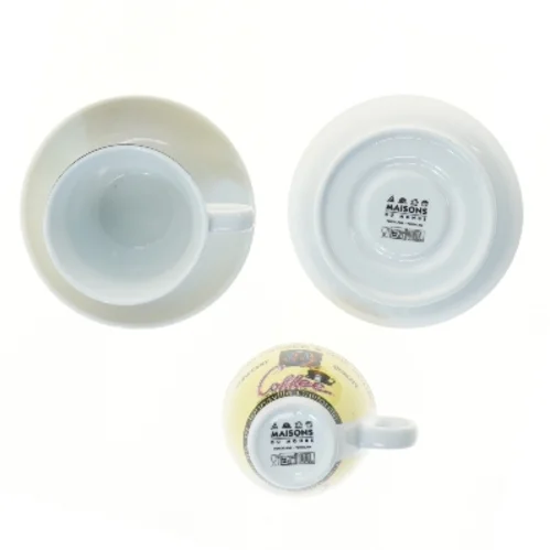 Kaffekopper og underkopper fra Maisons (str. 2 stk Ø 9 & 14 cm)