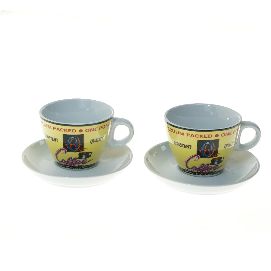 Kaffekopper og underkopper fra Maisons (str. 2 stk Ø 9 & 14 cm)