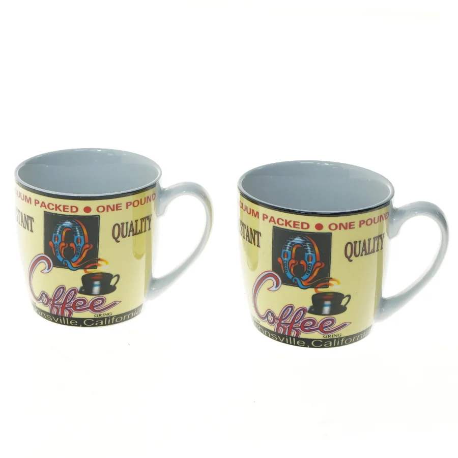 2 kaffekrus med retro design fra Maisons (str. 2 stk Ø 9 cm længde 9 cm)