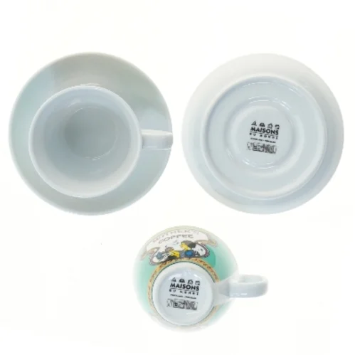 Kaffekopper med underkopper fra Maisons (str. 2 stk Ø 9 & 14 cm)