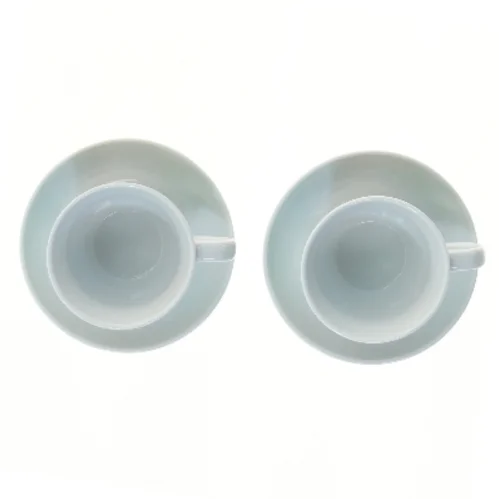 Kaffekopper med underkopper fra Maisons (str. 2 stk Ø 9 & 14 cm)