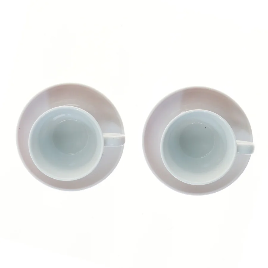 Kaffekopper med underkopper fra Maisons (str. 2 stk Ø 9 cm længde 14 cm)