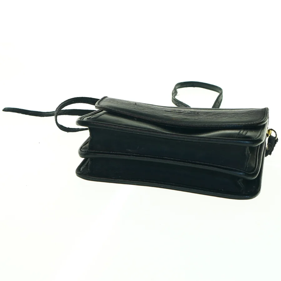 Brugt sort lædertaske fra Okay Soo (str. 20 x 17 cm)