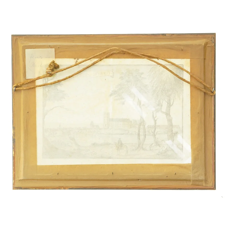 Indrammet gammelt tryk af Kolding (str. 35x27 cm)
