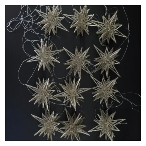 Glitrende stjernedekorationer (12 stk) (str. 13 cm)