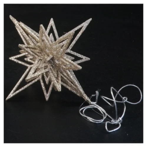 Glitrende stjernedekorationer (12 stk) (str. 13 cm)