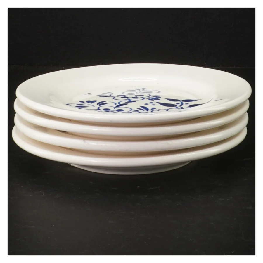 Blomstermønstrede porcelænstallerkener (4 stk) fra All Dutch (str. Ø 17 cm)