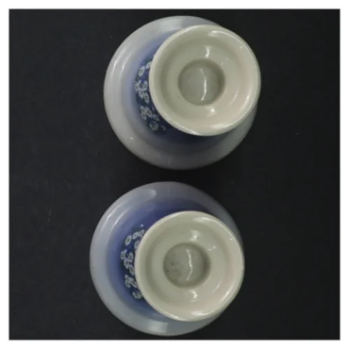 Lysestager med blomstermønster (str. H 9 cm)