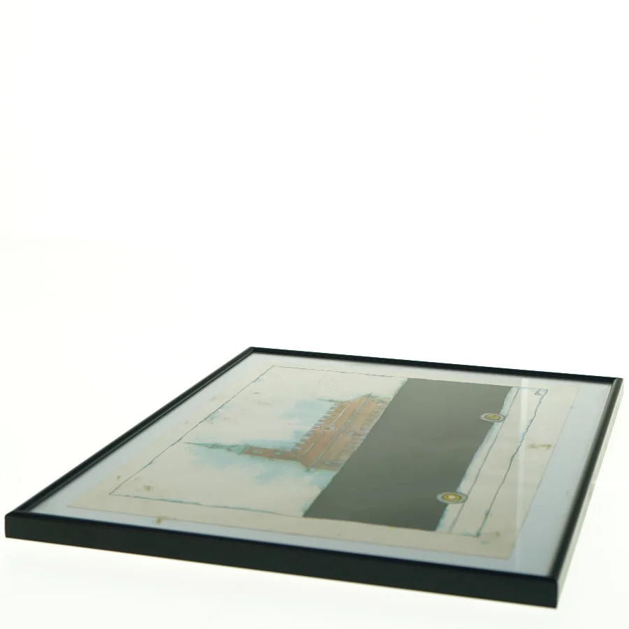 Indrammet akvarel (str. 31,5 x 25,5 cm)