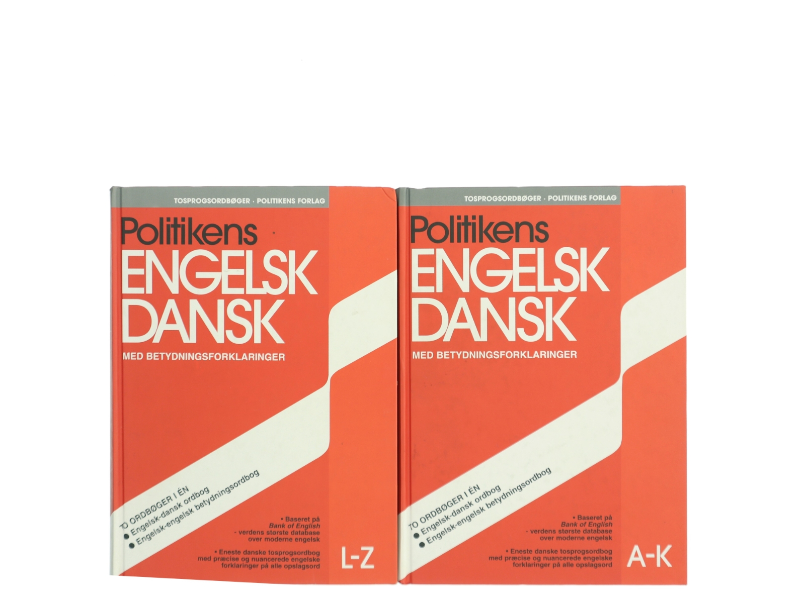 Politikens engelsk-dansk med betydningsforklaringer : A-K + L-Z (Bog)