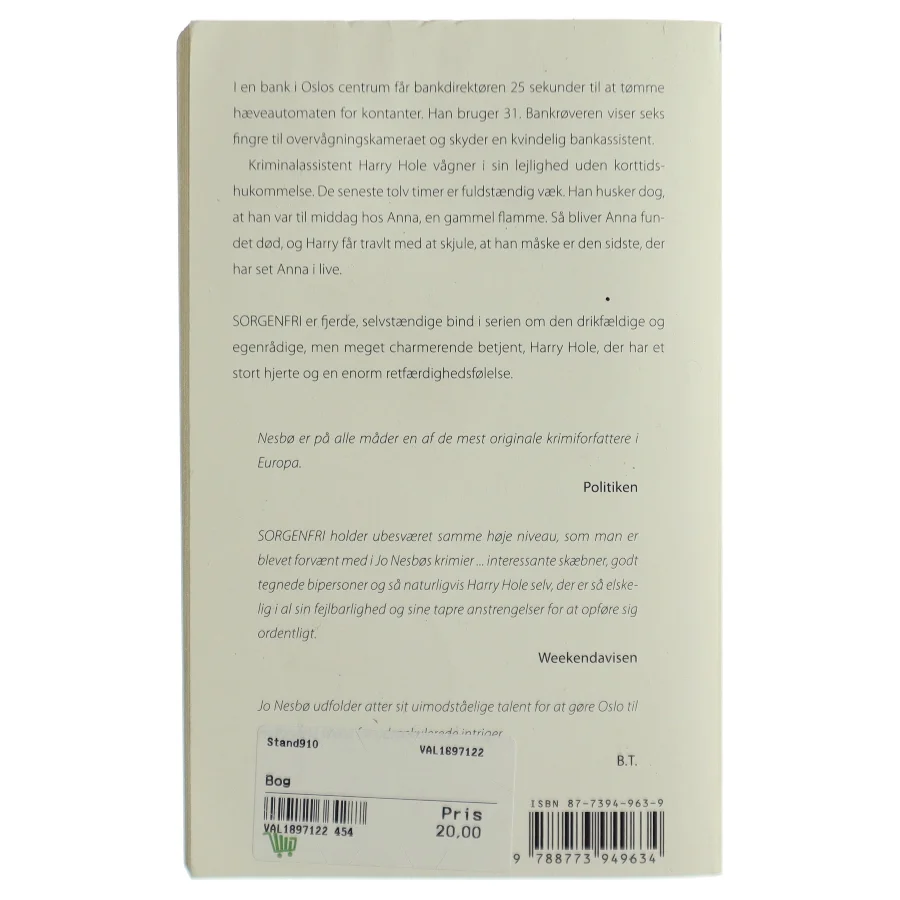 Sorgenfri af Jo Nesbø (Bog)