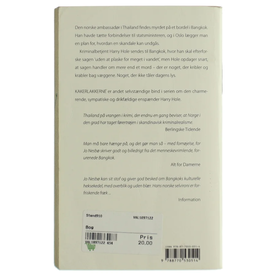 Kakerlakkerne af Jo Nesbø (Bog)