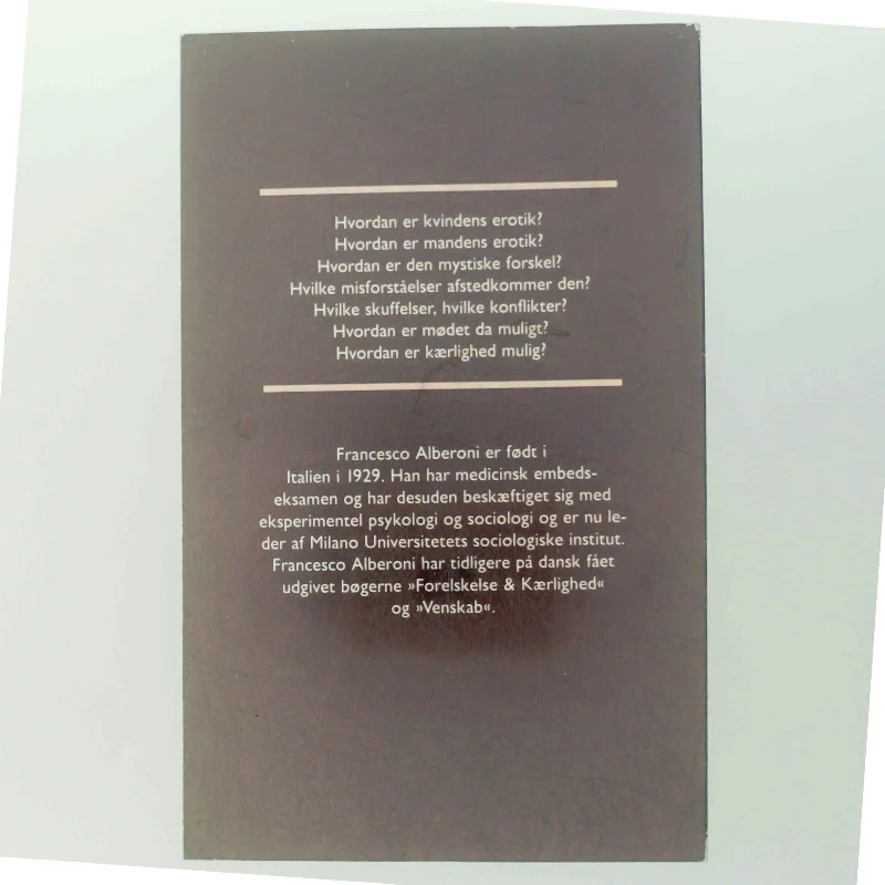 Francesco Alberoni - Erotik fra Politikens Bogklub