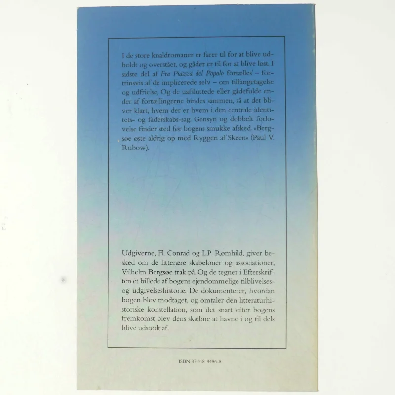 Fra Piazza del Popolo III af Vilhelm Bergsøe (Bog) fra Borgen