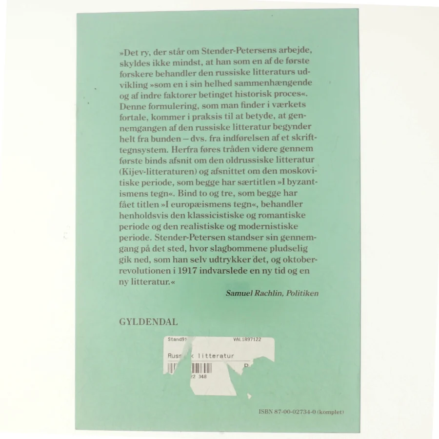 Den russike litteraturs historie af Ad. Stender-Petersen (bog) fra Gyldendal