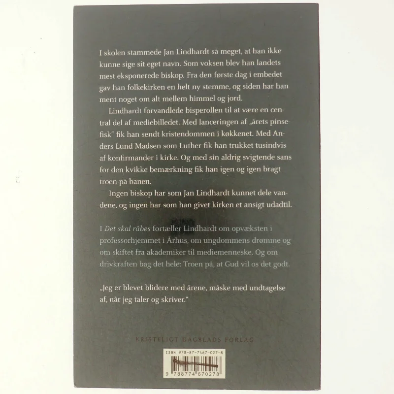 Det skal råbes : erindringer af Jan Lindhardt (Bog)