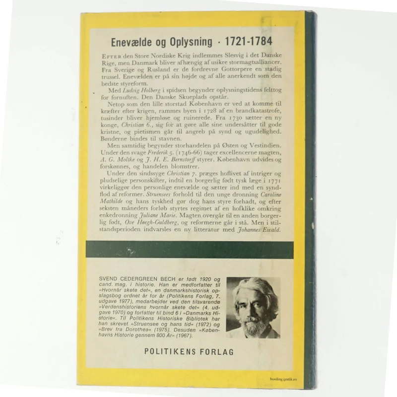 Danmarks Historie Bind 9: Oplysning og Tolerance 1721-1784 (Bog)