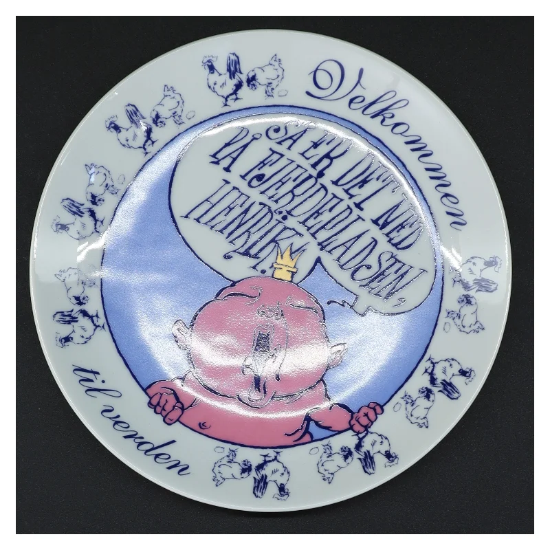 Bagsiden tallerken 2005 fra Roald Dahl (str. 19 x 2 cm)