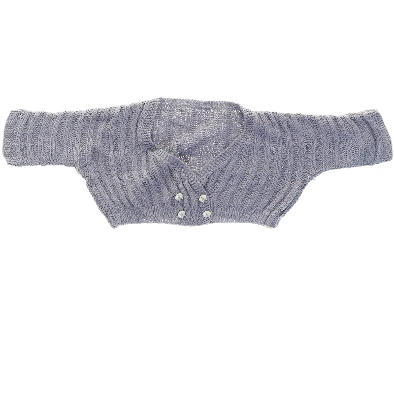 Strikcardigan (str. 37 x 22 cm ærme 14 cm)