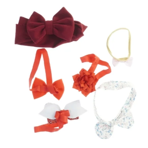 Hårbånd og hårpynt sæt (str. Diameter 17 cm til 8 cm)